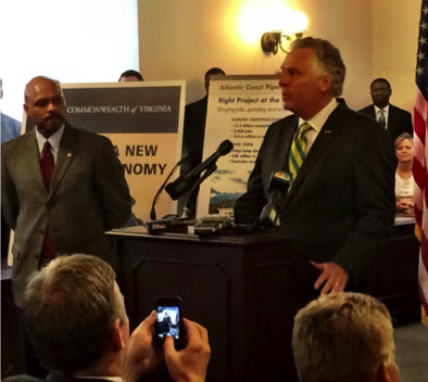 Gov. McAuliffe announcing natural gas project in Virginia