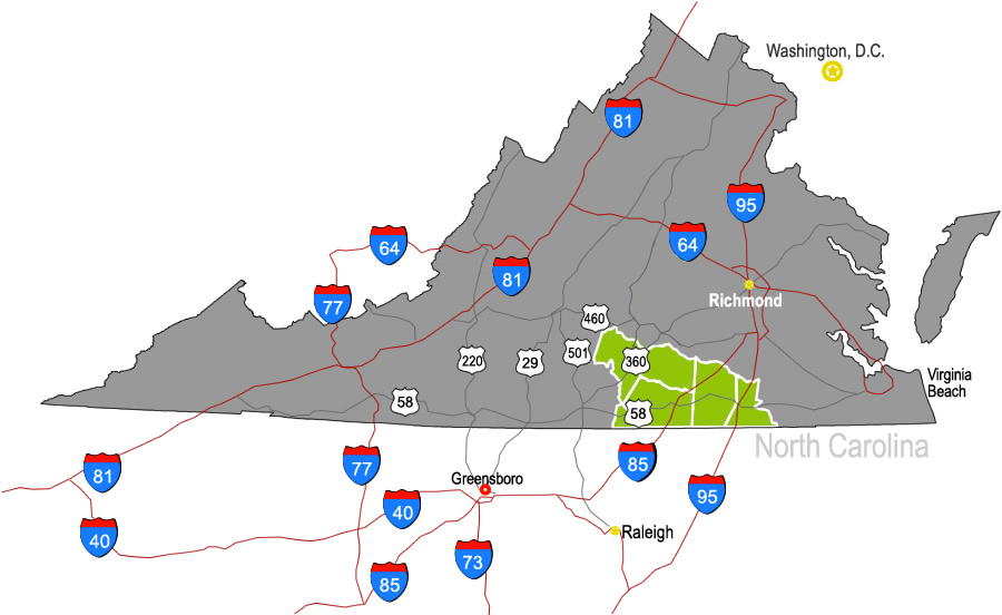 Virginia highways map